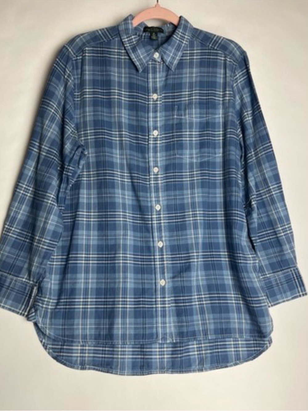 Lauren Ralph Lauren Blue Plaid Button-Down Shirt - Women's size M